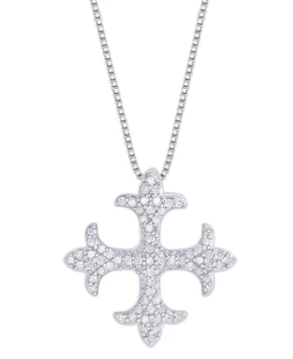 Diamond 1/3 ct. t.w. Maltese Cross Pendant Necklace in Sterling Silver
