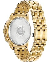 Citizen Eco-Drive Men's Calendrier Diamond-Accent Gold-Tone Stainless Steel Bracelet Watch 44mm