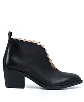 Gc Shoes Women's Maris Scallop Cut Out Ankle Booties