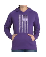La Pop Art Women's Word Hooded Sweatshirt -National Anthem Flag
