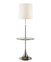 Artiva Usa Enzo Modern Adjustable 52 To 65" Floor Lamp with Tempered Glass Table