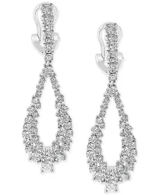 Effy Diamond Cluster Teardrop Drop Earrings (2-1/6 ct. t.w.) in 14k White Gold
