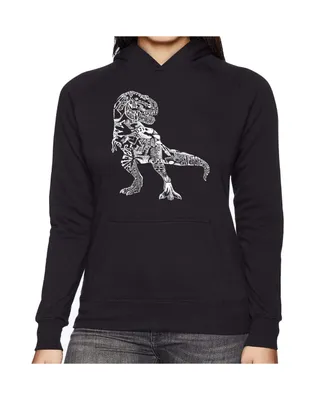 La Pop Art Women's Word Hooded Sweatshirt -Dino Pics