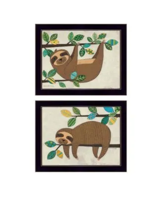 Trendy Decor 4u Cute Sloths 2 Piece Vignette By Bernadette Deming Frame Collection