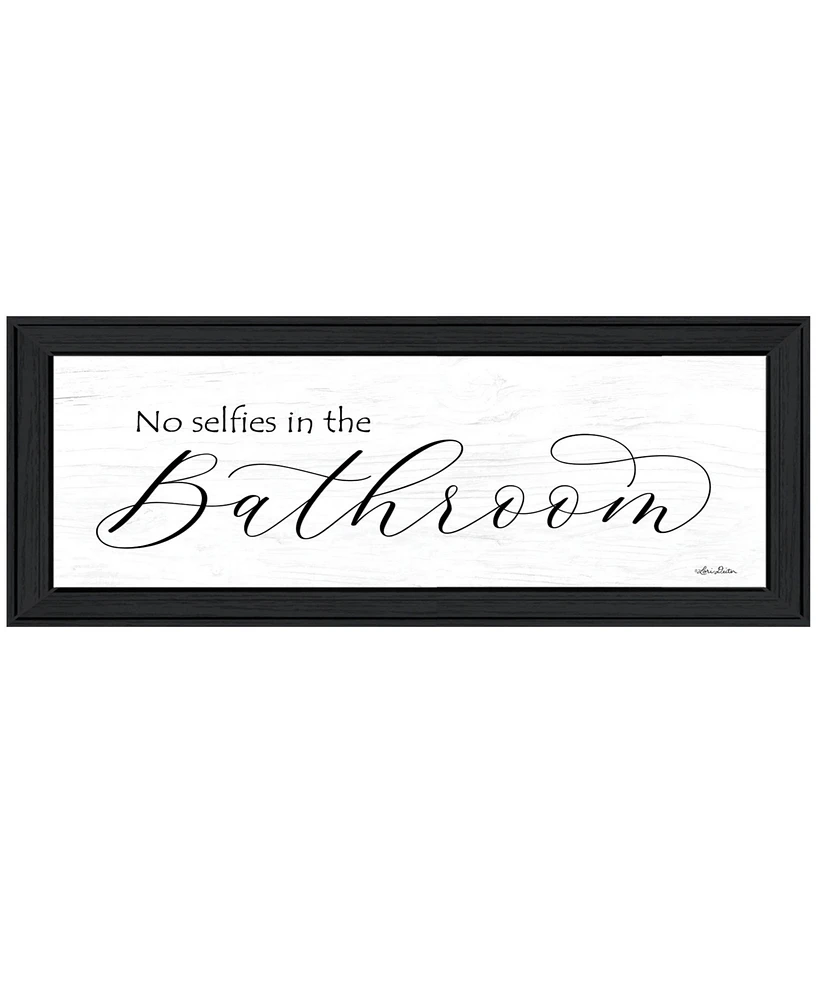 Trendy Decor 4U No Selfies in the Bathroom by Lori Deiter, Ready to hang Framed Print, Black Frame