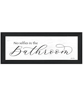 Trendy Decor 4U No Selfies in the Bathroom by Lori Deiter, Ready to hang Framed Print, Black Frame