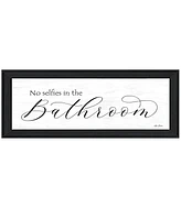 Trendy Decor 4U No Selfies in the Bathroom by Lori Deiter, Ready to hang Framed Print, Black Frame