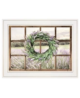 Trendy Decor 4U Country Gazing by Lori Deiter, Ready to hang Framed Print, White Window-Style Frame, 19" x 15"