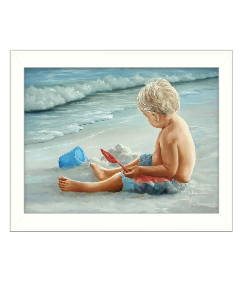 Trendy Decor 4U In the Sand By Georgia Janisse, Printed Wall Art, Ready to hang, White Frame, 14" x 18"