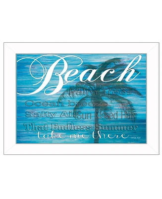 Trendy Decor 4U Take Me There By Cindy Jacobs, Printed Wall Art, Ready to hang, White Frame, 14" x 10"