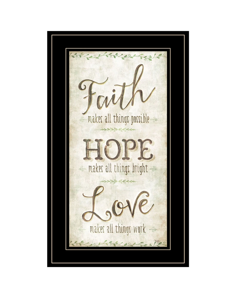 Trendy Decor 4U Faith by Mollie B, Ready to hang Framed Print, Black Frame, 12" x 21"