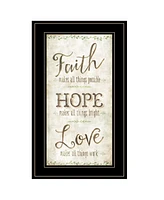 Trendy Decor 4U Faith by Mollie B, Ready to hang Framed Print, Black Frame, 12" x 21"