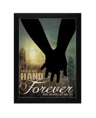 Trendy Decor 4U Hold My Hand Forever By Marla Rae, Printed Wall Art, Ready to hang, Black Frame, 14" x 10"