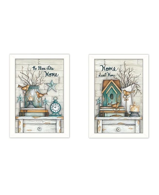 Trendy Decor 4U Home Sweet Home Collection By Mary June, Printed Wall Art, Ready to hang, White Frame, 28" x 20"