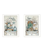 Trendy Decor 4U Home Sweet Home Collection By Mary June, Printed Wall Art, Ready to hang, White Frame, 28" x 20"