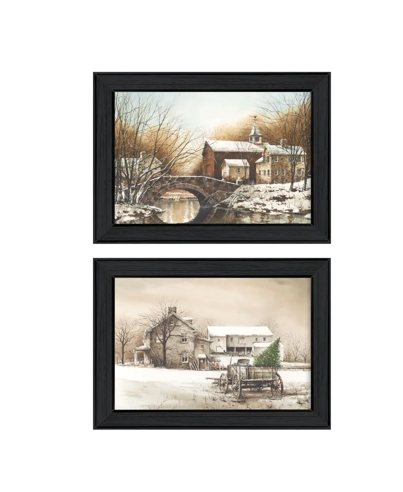 Trendy Decor 4U Winter Reflections Collection By John Rossini, Printed Wall Art, Ready to hang, Black Frame, 54" x 21"