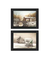 Trendy Decor 4U Winter Reflections Collection By John Rossini, Printed Wall Art, Ready to hang, Black Frame, 54" x 21"