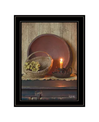 Trendy Decor 4U The Red Basket by Susie Boyer, Ready to hang Framed Print, Black Frame, 19" x 15"