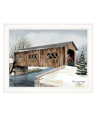 Trendy Decor 4U The Kissing Bridge by Billy Jacobs, Ready to hang Framed Print, White Frame