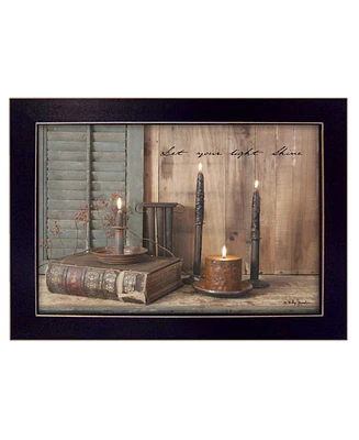 Trendy Decor 4U Let your Light Shine By Billy Jacobs, Printed Wall Art, Ready to hang, Black Frame, 14" x 10"