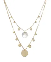 Ettika Pacific Princess Layered Shell Disc Necklace Set