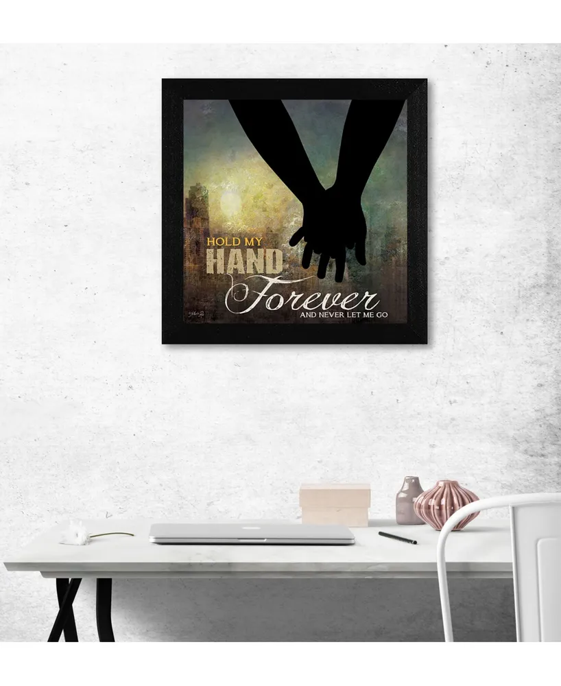 Trendy Decor 4U Hold My Hand Forever By Marla Rae, Printed Wall Art, Ready to hang, Black Frame, 14" x 14"