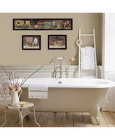 Trendy Decor 4u Country Bath Ii 3 Piece Vignette By Pam Britten Black Frame Collection