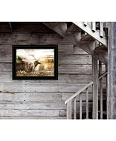 Trendy Decor 4U Heading Home-Elk by Bluebird Barn, Ready to hang Framed Print, Black Frame, 19" x 15"