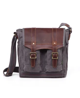 Tsd Brand Turtle Ridge 4-Pocket Canvas Crossbody Bag