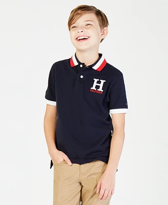 Tommy Hilfiger Toddler and Little Boys Striped Collar Embroidered Matt Polo