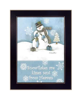 Trendy Decor 4U Trendy Snowman By Diane Arthur, Printed Wall Art, Ready to hang, Black Frame, 10" x 14"