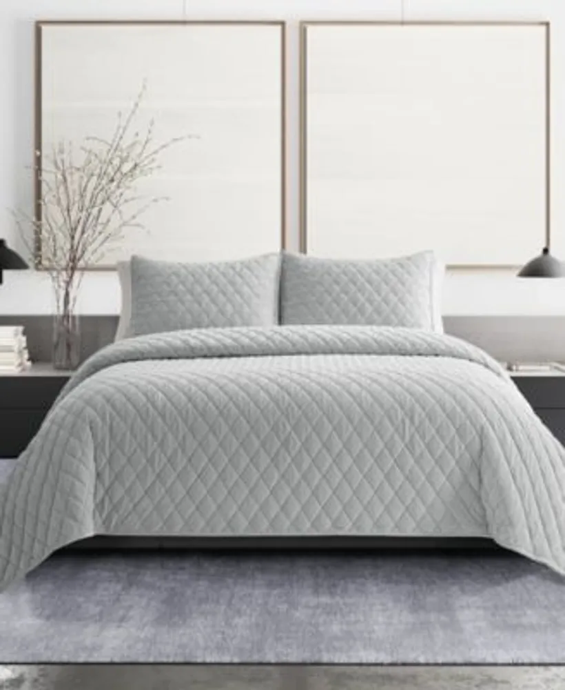 Vera Wang Diamond Velvet Quilt Sham Set Collection