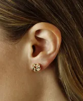 Love Knot Stud Earrings Set in 14k Gold (8mm)