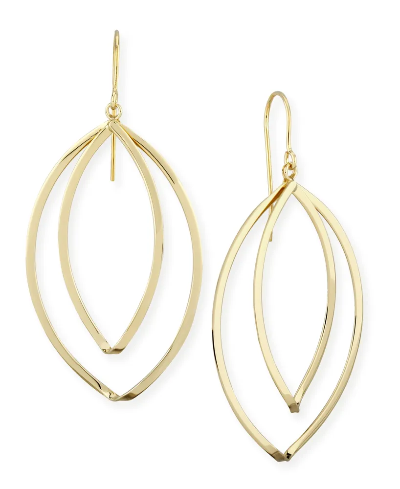 Marquise Twist Drop Earrings Set in 14k Gold