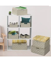Sorbus Piece Stackable Woven Basket Organizer Set with Built-In Carry Handles