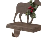 Glitzhome 6.50" H Wooden Reindeer Stocking Holder