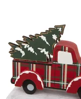 Glitzhome 5.12" H Wooden Truck Stocking Holder