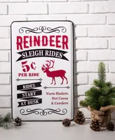 Glitzhome 23.62" H Farmhouse Enameled Metal Reindeer Wall Sign