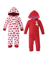 Hudson Baby Girls Fleece Jumpsuits, Coveralls, and Playsuits 2pk