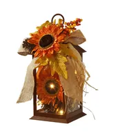 National Tree Company 12" Decorated Autumn Lantern with Led Lights