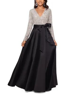 Xscape Sequinned-Top Ball Gown