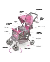 Badger Basket Cruise Folding Inline Double Doll Stroller