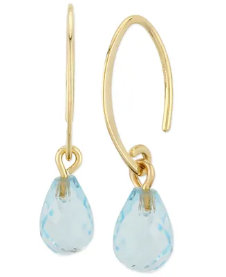 Gemstone Briolette Drop Earring in 14k Yellow Gold Available in Amethyst, Citrine, and Peridot.