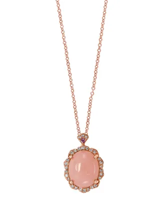 Effy Pink Opal (2 1/2 ct.t.w.) and Diamond (1/10 ct.t.w.) Pendant in 14K Rose Gold