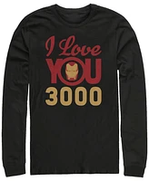 Marvel Men's Avengers Endgame Iron Man Face I Love You 3000, Long Sleeve T-shirt