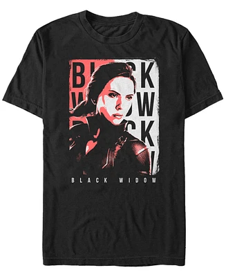 Marvel Men's Avengers Endgame Black Widow Side View Poster, Short Sleeve T-shirt