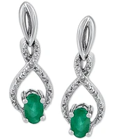 2-Pc. Set Sapphire (1-1/3 ct. t.w.) & Diamond (1/20 Pendant Necklace Matching Drop Earrings Sterling Silver (Also Emerald)