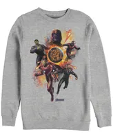 Marvel Men's Avengers Endgame Fire Burst Group Action, Crewneck Fleece