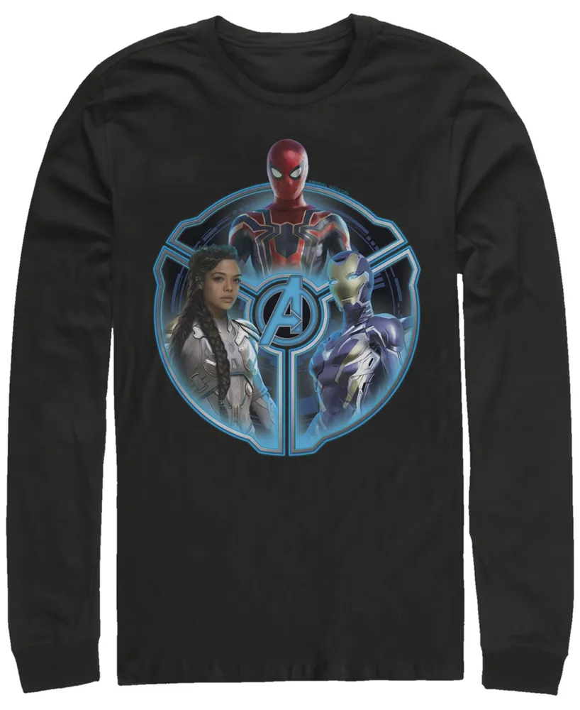 Marvel Men's Avengers Endgame Triple Hero Wheel, Long Sleeve T-shirt