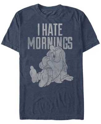 Disney Men's Snow White and the Seven Dwarfs Sleepy I Hate Mornings, Short Sleeve T-Shirt